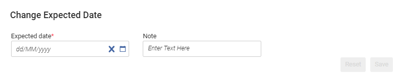 The Change Expected Date dialog box.
